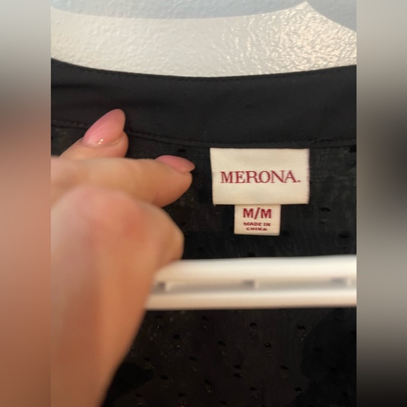 Medina size M black sheer with knitted black polka dots - Picture 3 of 5